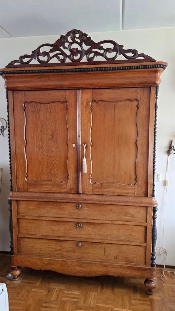 Antiek Hollands Eiken Kabinet - ca. 1850, Antiek en Kunst, Antiek | Meubels | Kasten, Ophalen of Verzenden