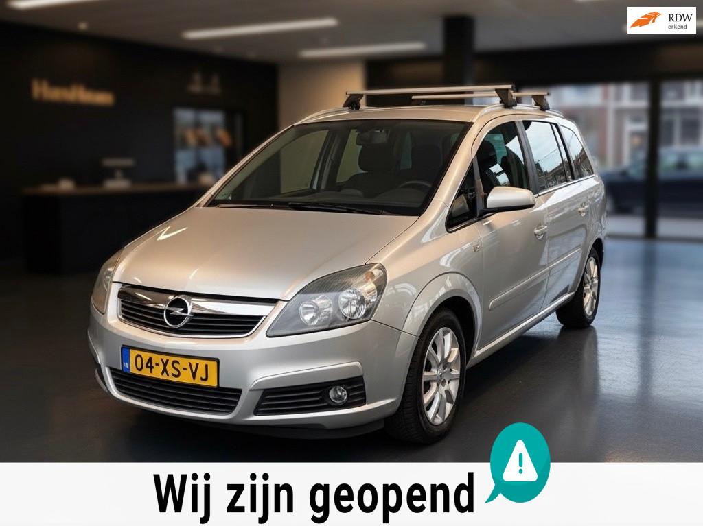Opel Zafira 1.8 Cosmo-7 persoons-airco-elek ramen-distributi, Gebruikt, 4 cilinders, Origineel Nederlands, 750 kg
