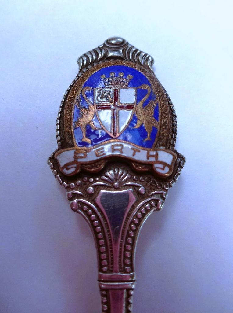 1 EPNS Thee Lepeltje geëmailleerd topje Perth * 12.5 cm, Antiek en Kunst, Antiek | Bestek, Verzenden