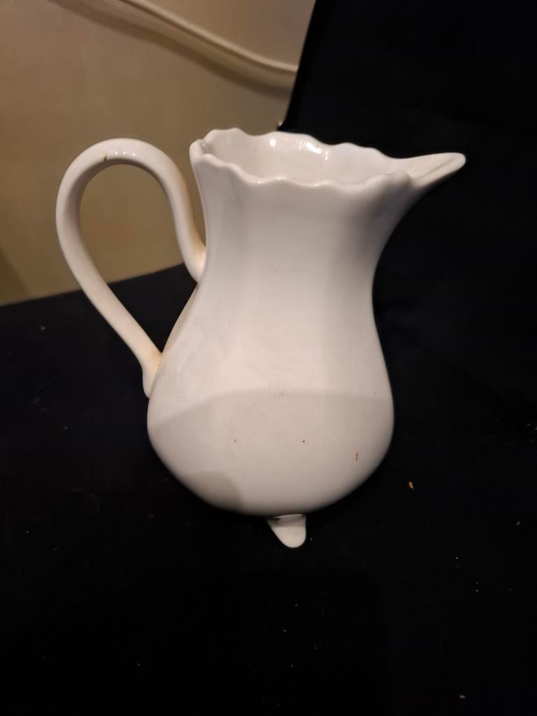 Antieke Zenith melkkan, wit porselein, genummerd, Ophalen of Verzenden