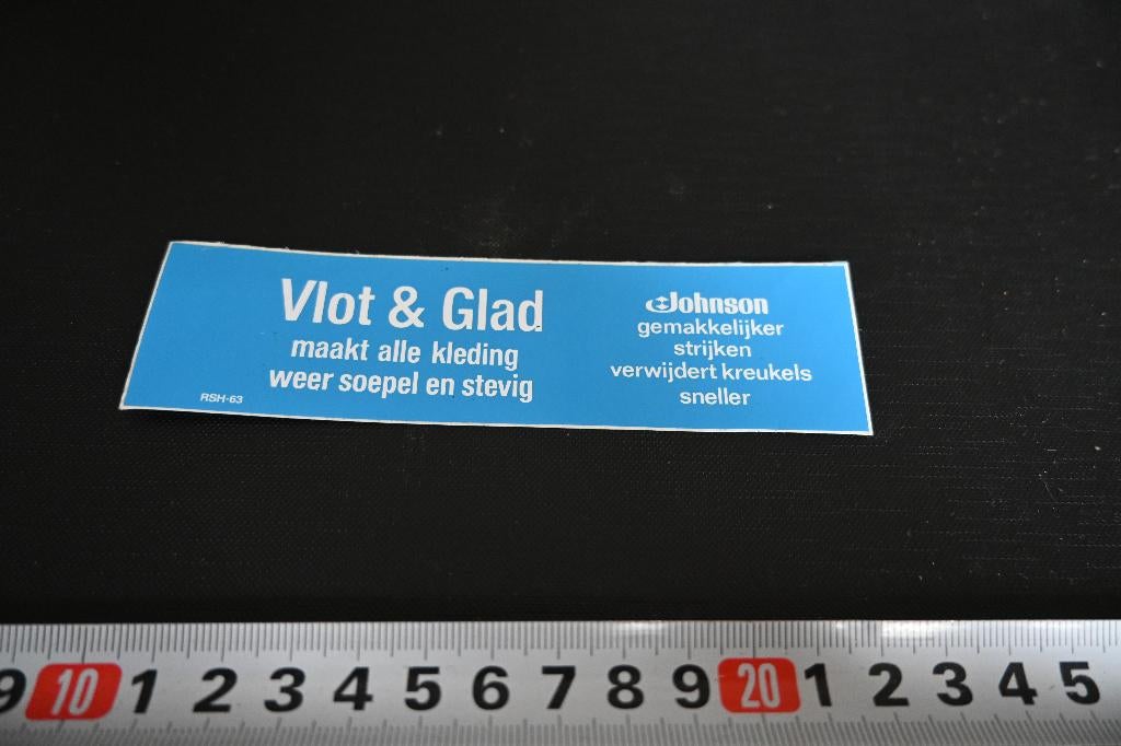 sticker JOHNSON Vlot & Glad maakt alle kleding weer soepel, Verzamelen, Ophalen, Zo goed als nieuw