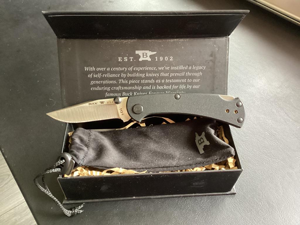 Zakmes Buck 112 Ranger Slim Pro TRX G10 zwart, Caravans en Kamperen, Verzenden, Nieuw