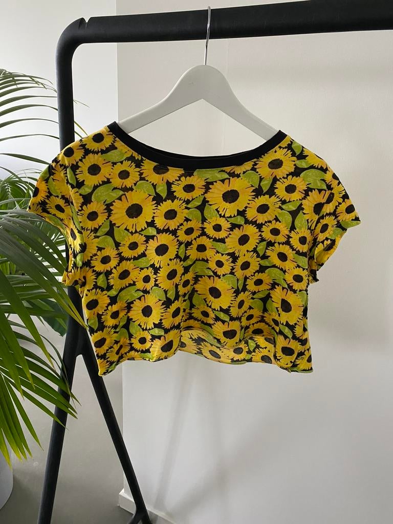 Crop top zonnebloem van H&M, Kleding | Dames, Tops, Geel, Ophalen of Verzenden, Zo goed als nieuw, Korte mouw