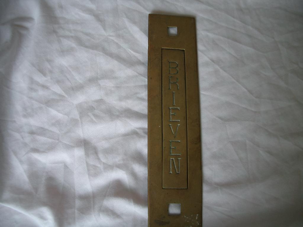 brievenbusklep  brons antiek klep brievenbus poststuk deur, Overige materialen, Gebruikt, Brievenbusklep, Ophalen of Verzenden