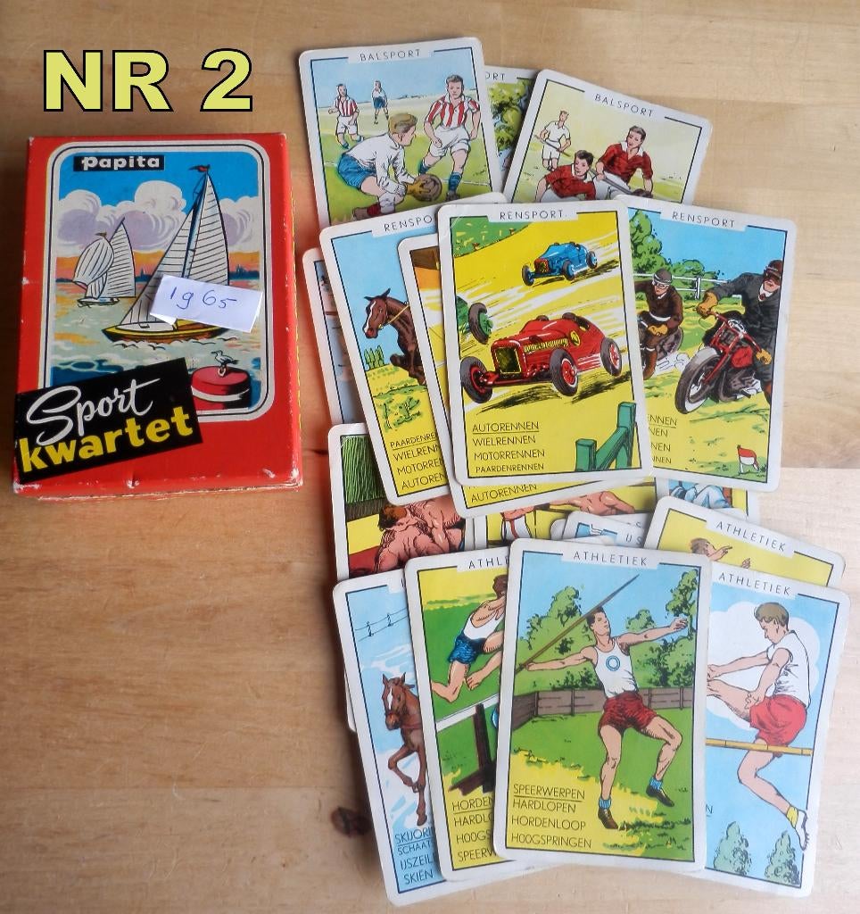 Nr2 sport kwartetspel papita uit 1965, Verzamelen, Ophalen of Verzenden, Gebruikt, Kwartet(ten)