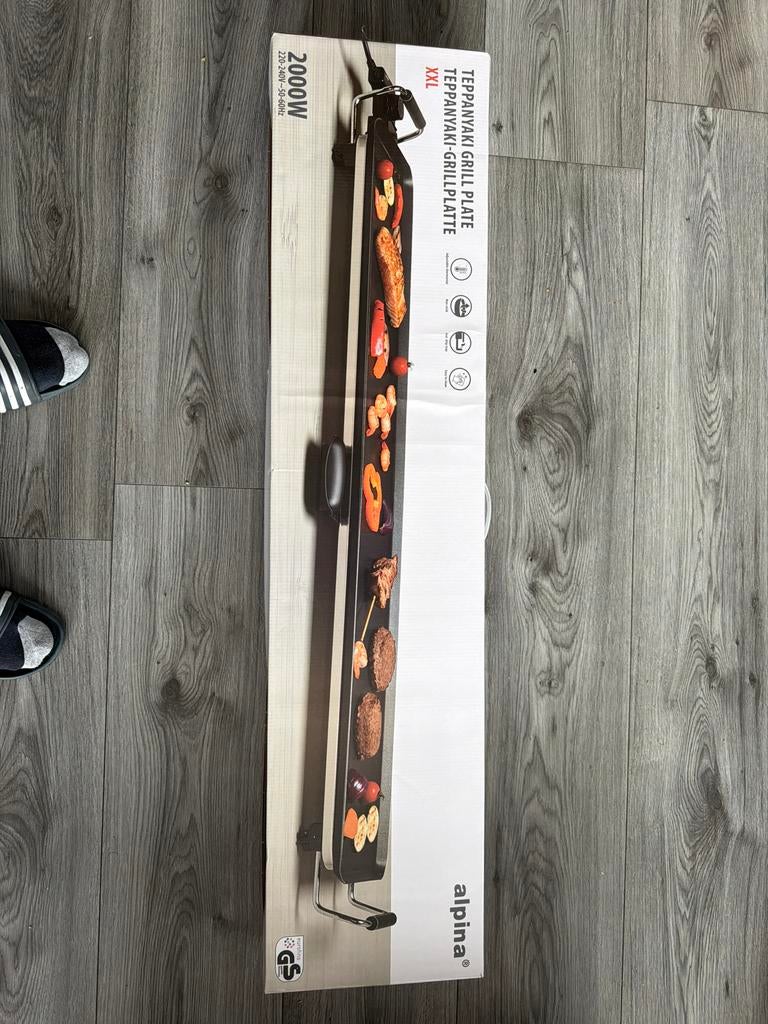 Alpina XXL Teppanyaki Grill Plaat 2000W Nieuw, Witgoed en Apparatuur, Grillplaten, Nieuw, Tafelgrill, Ophalen