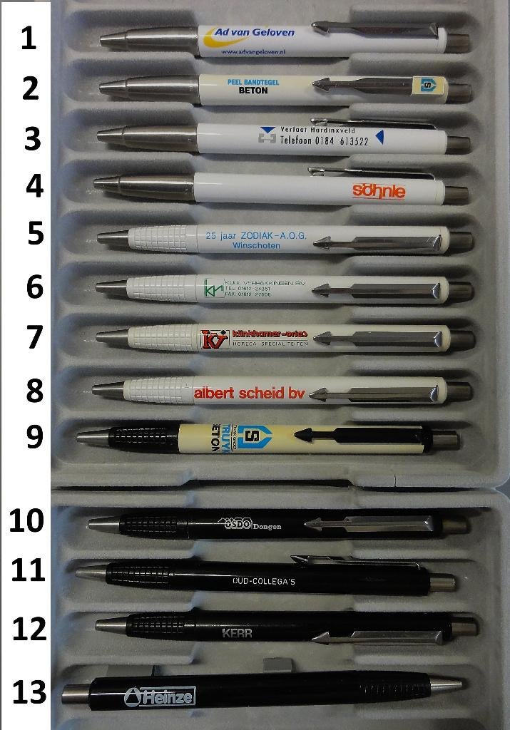PARKER VECTOR BALPENNEN MET RECLAME PRIJS PER PARKER, Verzamelen, Pennenverzamelingen, Gebruikt, Ophalen of Verzenden, Met reclame