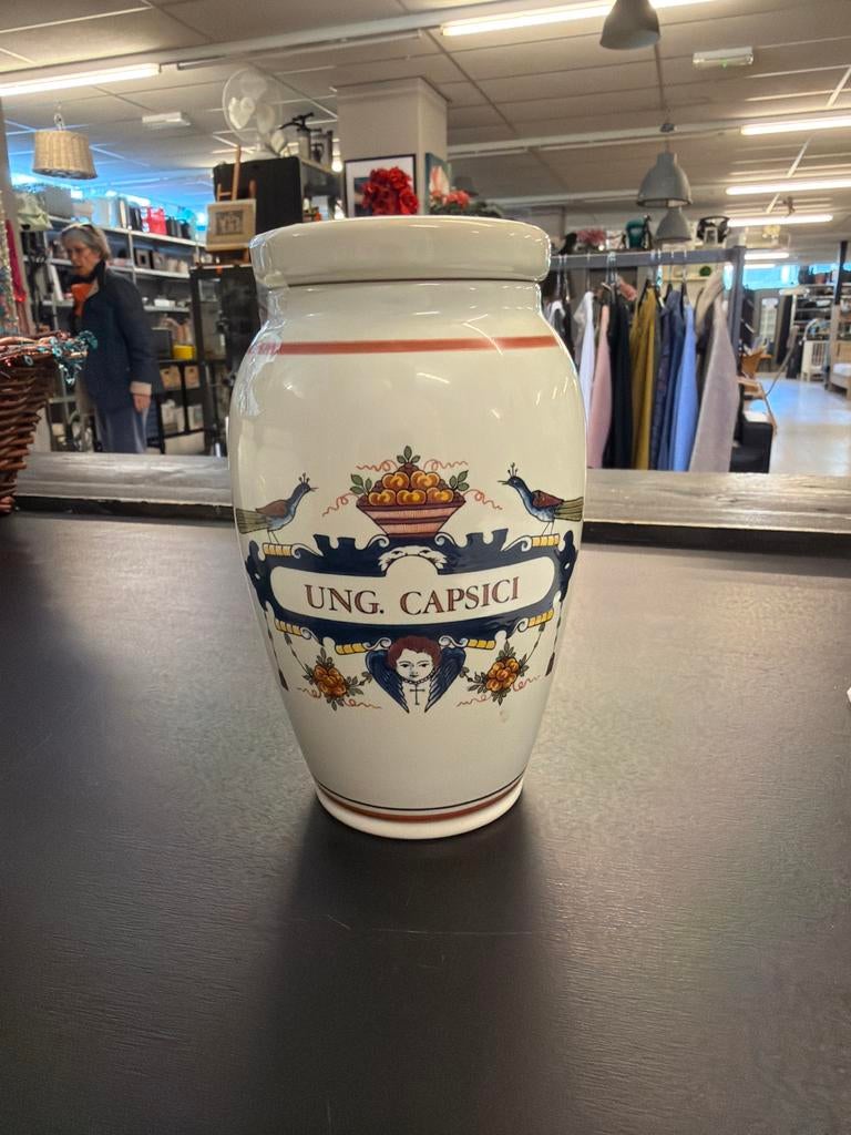 Vintage Apothekerspot "UNG. CAPSICI" - Decoratief, Ophalen