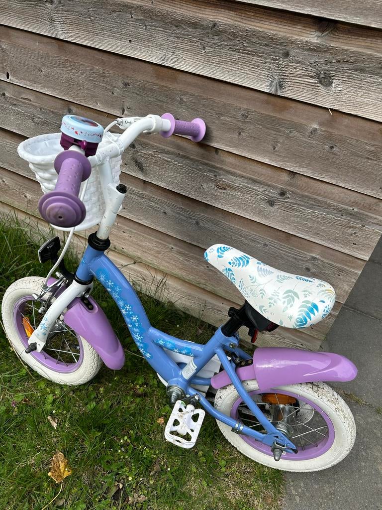 Frozen meisjesfiets 12 inch en Frozen step, Ophalen, Gebruikt, 14 inch of minder