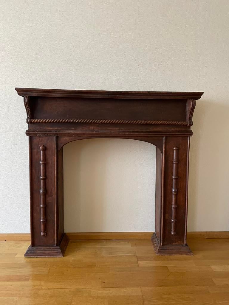 Houten haardschouw/schouw, Ophalen, Gebruikt, Vrijstaande haard