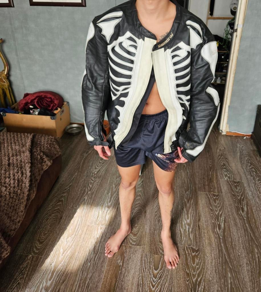 Motorjas skelet samurai, Ophalen of Verzenden, Gedragen