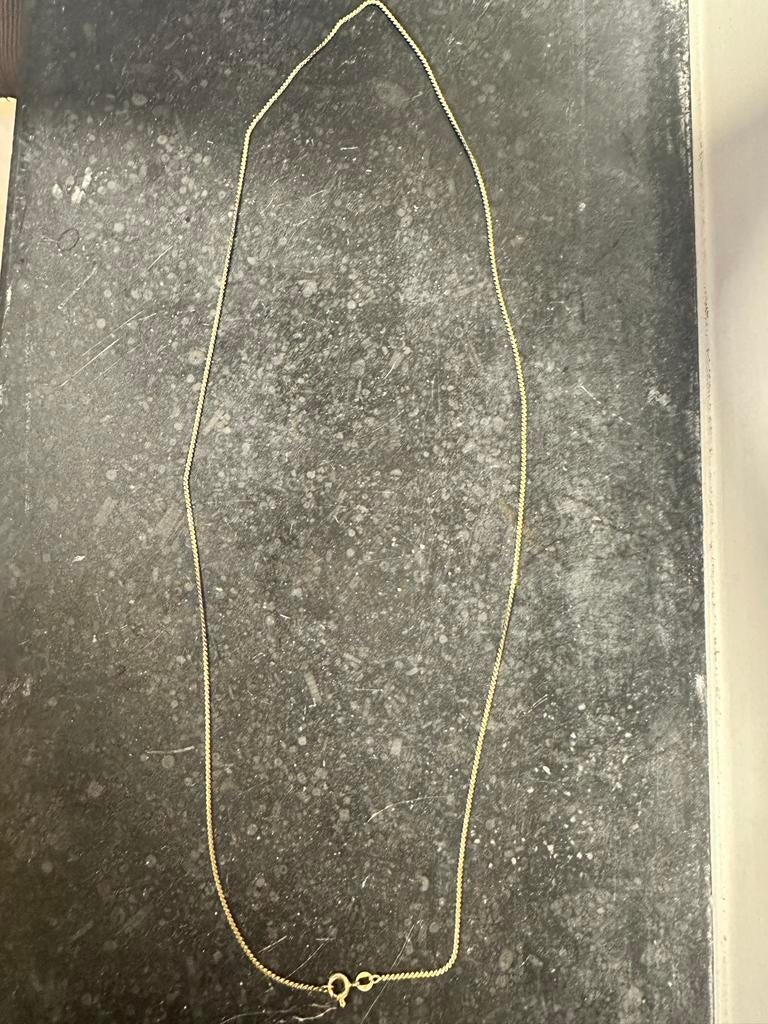 14 Karaat Gouden Ketting - 1mm dik, 62,5cm lang, 4,2 gram, Ophalen of Verzenden, Gebruikt, Goud