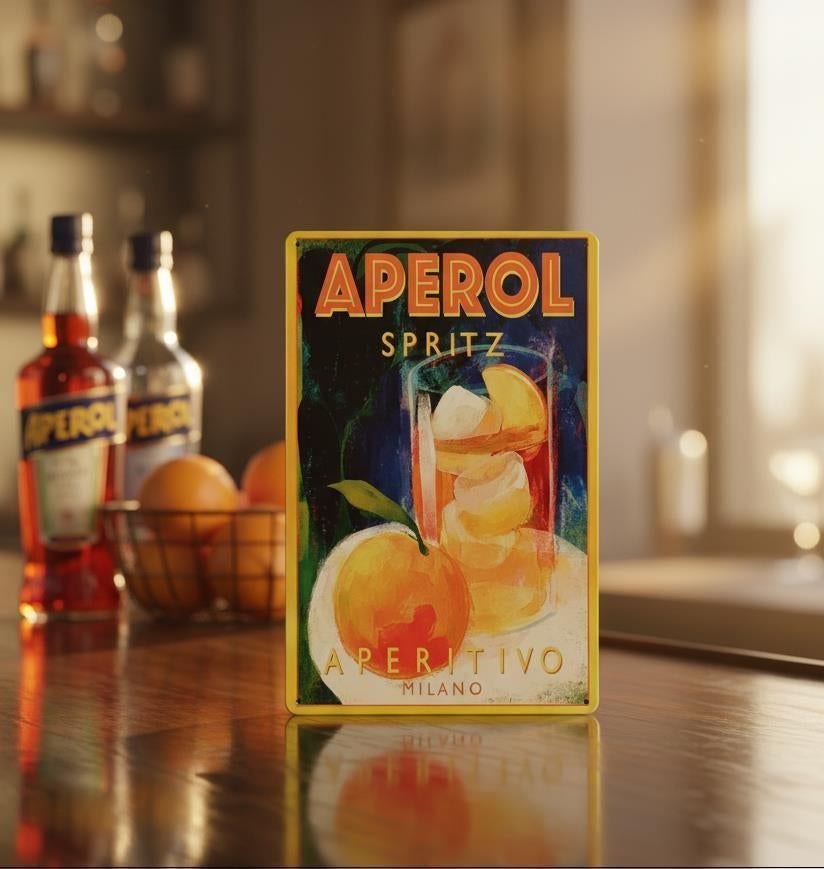APEROL SPRITZ Retro Bar art deco metalen Wandbord bar, Ophalen of Verzenden, Nieuw