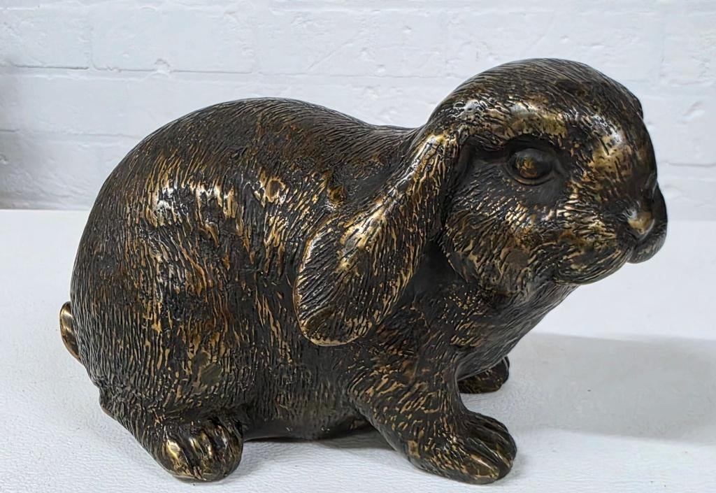 KONIJN / Bronzen tuinbeeld, Dierenbeeld, Nieuw, Info@huisentuindecoratiemarie.nl, Huis en tuin decoratie marie