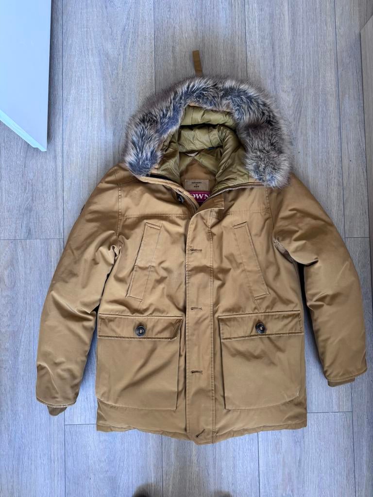 Superdry Winterjas XL Okergeel met Bontkraag, Ophalen of Verzenden, Gedragen, Maat 46/48 (XL) of groter, Geel