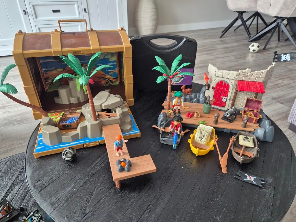 Playmobil piraten eiland met schatkist en boten, Kinderen en Baby's, Speelgoed | Playmobil, Ophalen of Verzenden