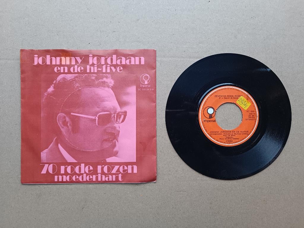 Single: Johnny Jordaan - 70 Rode Rozen, Verzenden, Gebruikt, 7 inch, Nederlandstalig