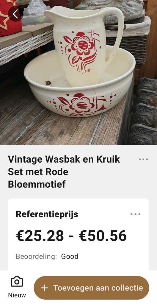 Waskom met kruik., Antiek en Kunst, Antiek | Keramiek en Aardewerk, Ophalen of Verzenden