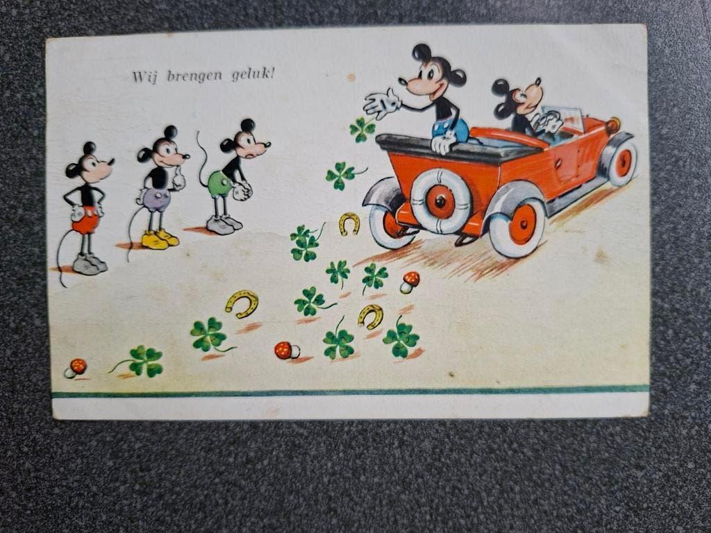Mickey Mouse kaart Wij brengen geluk 1931, Ophalen of Verzenden, 1920 tot 1940, Gelopen, Kinderen
