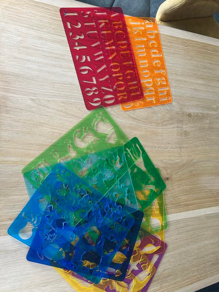 Sjablonen dieren (9 st) en cijfers/letters (2 st), Kinderen en Baby's, Speelgoed | Educatief en Creatief, Ophalen of Verzenden