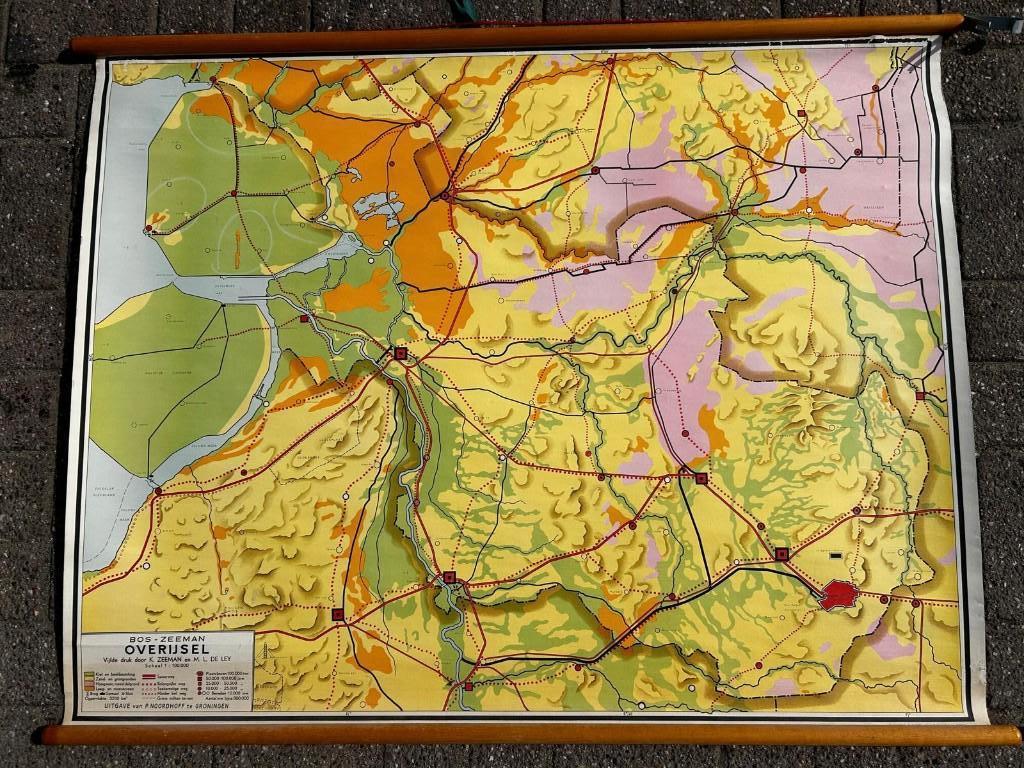 Overijssel, Antiek en Kunst, Antiek | Schoolplaten, Ophalen of Verzenden, Aardrijkskunde