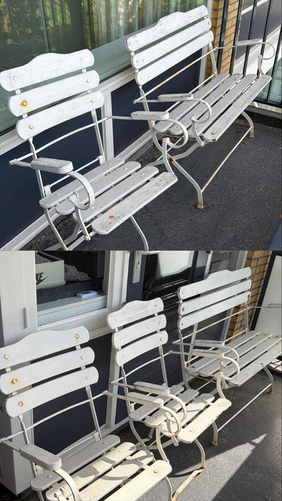 2x bank en 4x stoel gratis ophalen in Rotterdam, Ophalen, Gebruikt, Tweepersoons, Rechte bank