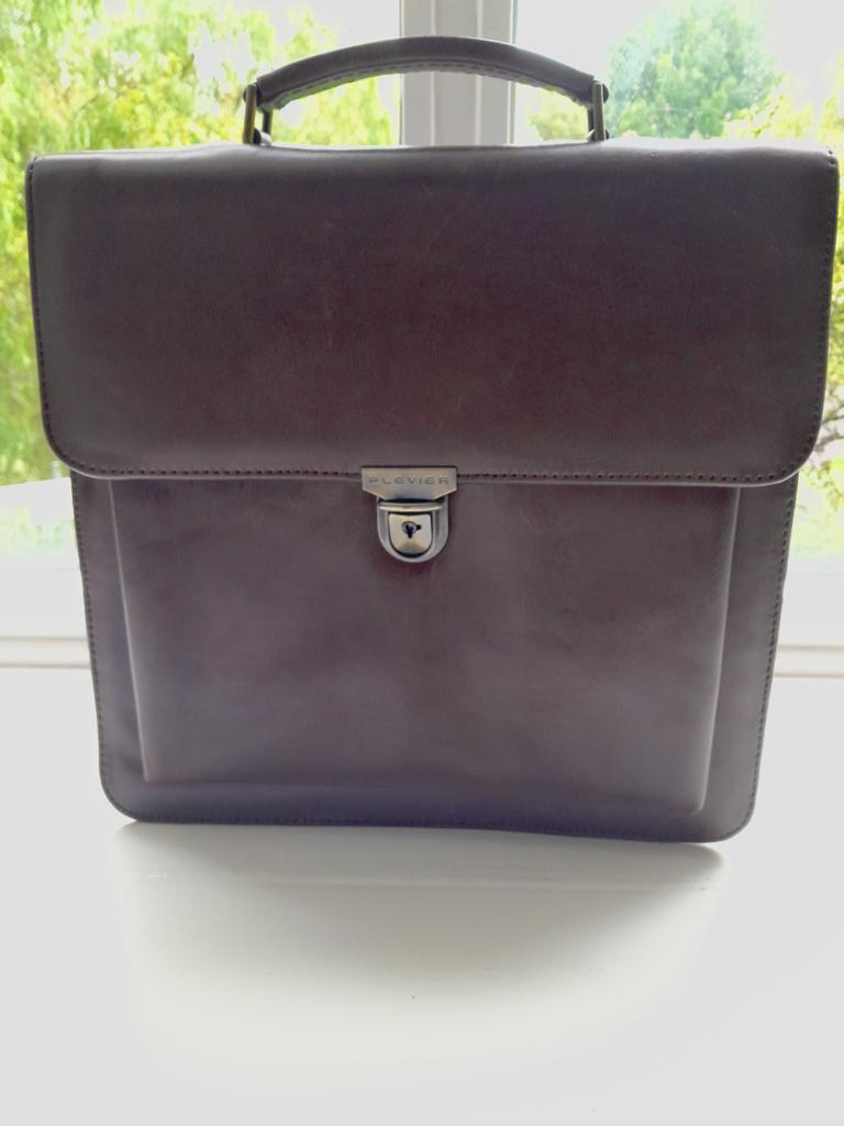 Klassieke luxe leren aktetas Plevier, Ophalen of Verzenden, Zo goed als nieuw, Bruin, Leer