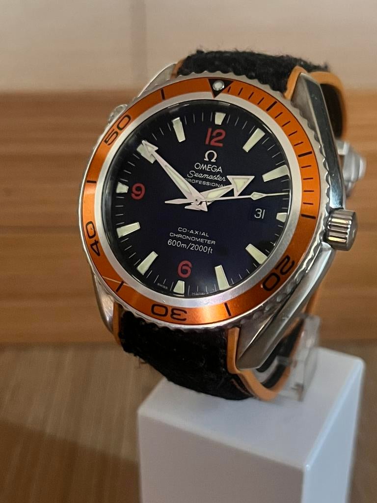 Omega seamaster planet ocean, Gebruikt, Staal, Polshorloge, Overige materialen