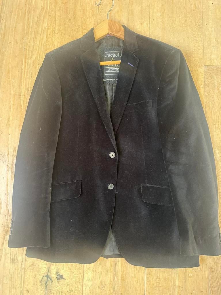 Herencolbert zwart velours maat 50, Ophalen of Verzenden, Zo goed als nieuw, Maat 48/50 (M), Zwart