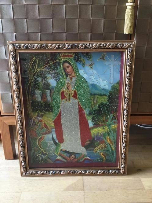 Heilige Maria glitter religieuze schilderij kunstwerk, Ophalen, Zo goed als nieuw