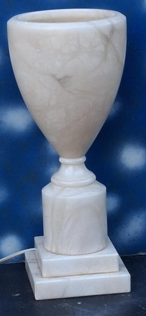 Tafellamp Albast. ALABASTROS.S.L. Spanje. 43 cm. Ca '70., Huis en Inrichting, Lampen | Tafellampen, Ophalen, Zo goed als nieuw