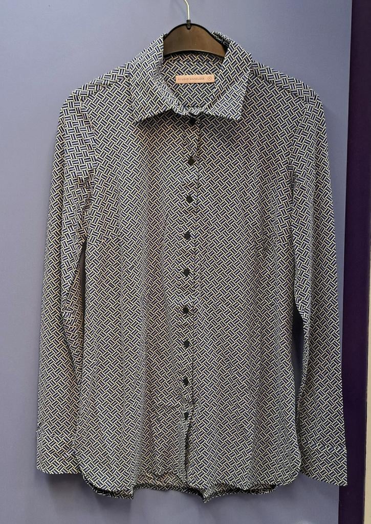 Studio Anneloes travelstof blouse blauwe print maat M 49989, Maat 38/40 (M), Studio Anneloes, Blauw, .