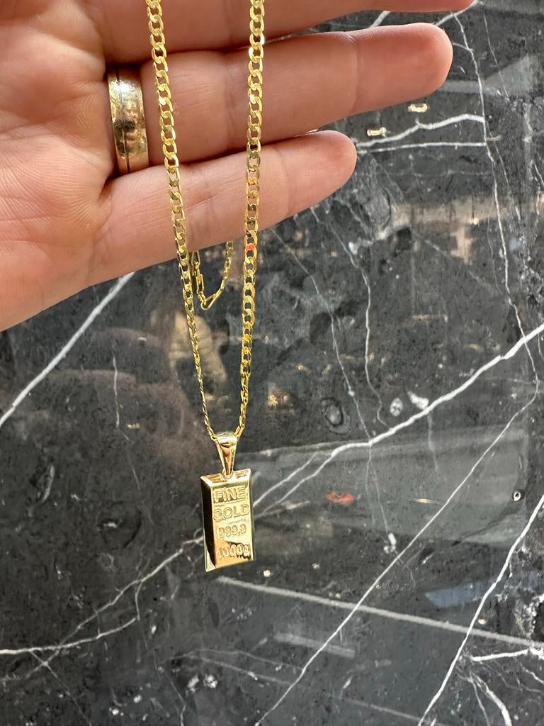 14k Gouden Ketting met Fine Gold Hanger, Ophalen of Verzenden, Zo goed als nieuw, Goud, Met hanger