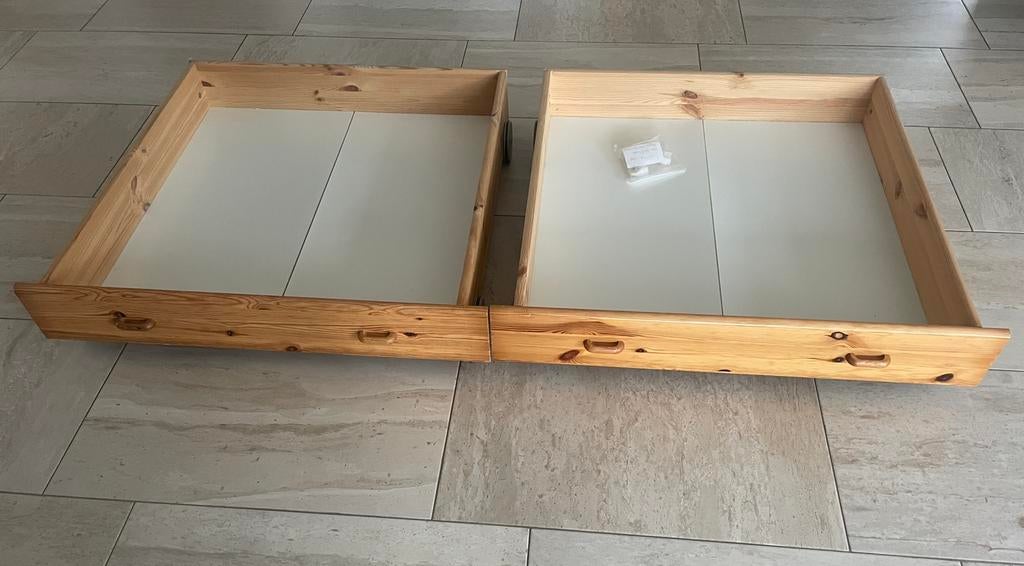 2 laden voor onder een Flexa grenen bed, Ophalen, Zo goed als nieuw, 180 cm of meer, 85 tot 100 cm