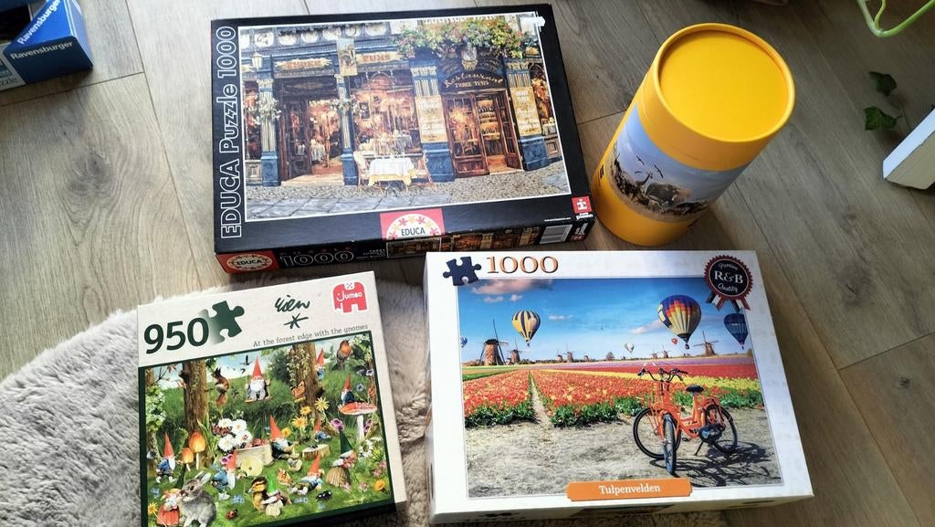 6 puzzels assorti, Ophalen of Verzenden, 500 t/m 1500 stukjes, Zo goed als nieuw