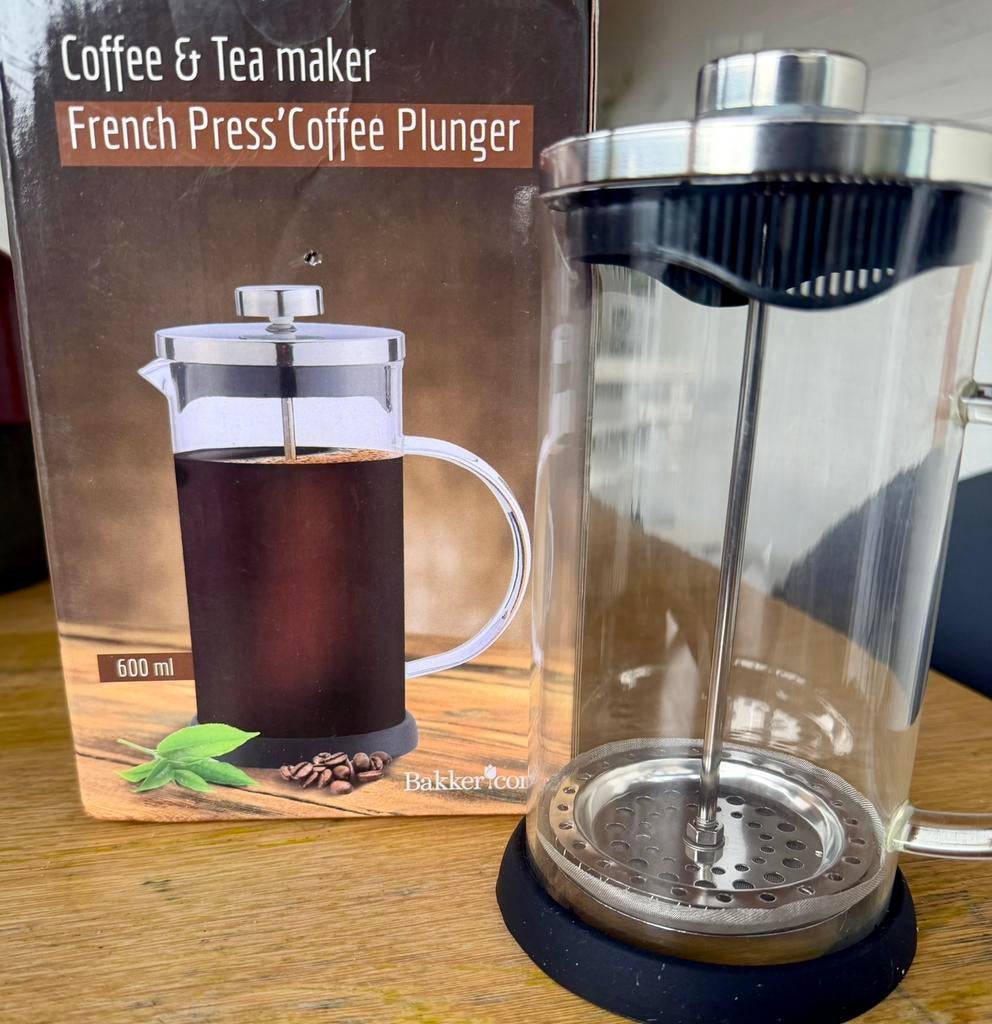 French Press / Cafetière - 600ml - Nieuw in doos, Ophalen of Verzenden, Nieuw, Overige modellen, Gemalen koffie