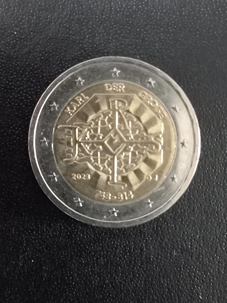 052: 2 Euromunt in nieuwstaat Duitsland Karel de Grote 2023, Postzegels en Munten, Verzenden, Duitsland, 2 euro, Losse munt