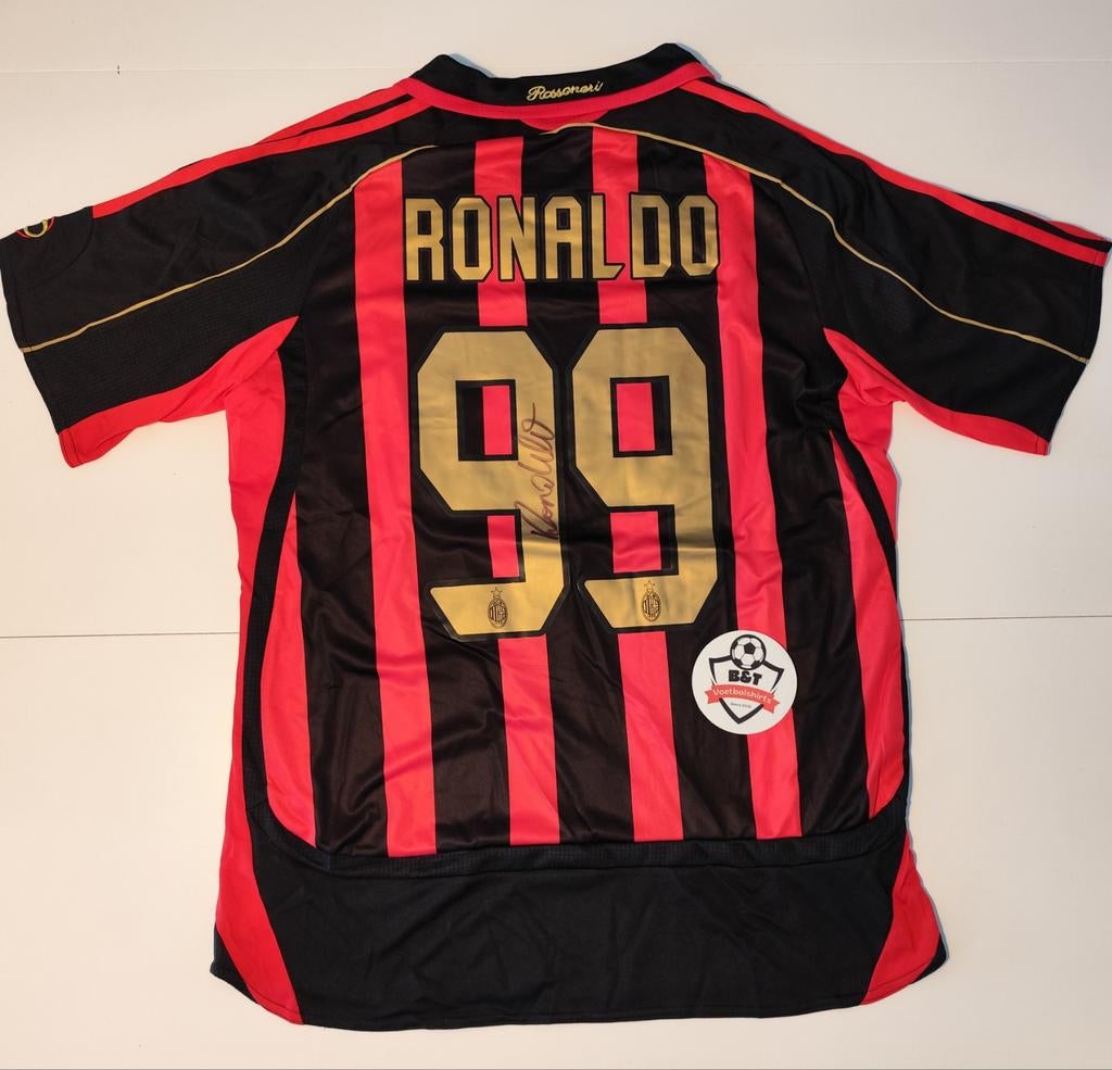 Gesigneerd Ronaldo Lima AC Milan Thuisshirt - Zeldzaam!, Verzamelen, Sportartikelen en Voetbal, Buitenlandse clubs, Gebruikt, Shirt