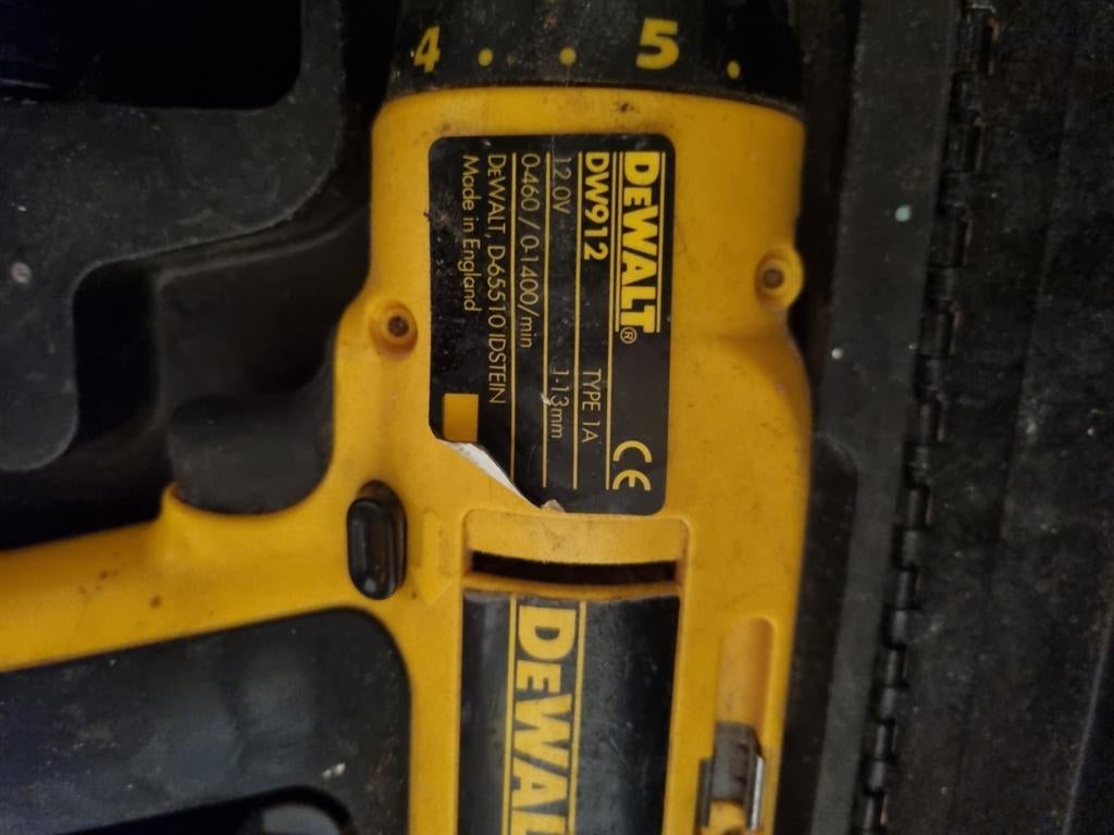 Vintage DeWalt Accu Schroefmachine DW912 - Accu's defect, Gebruikt, Variabele snelheid, Ophalen of Verzenden, Boor- en Schroefmachine