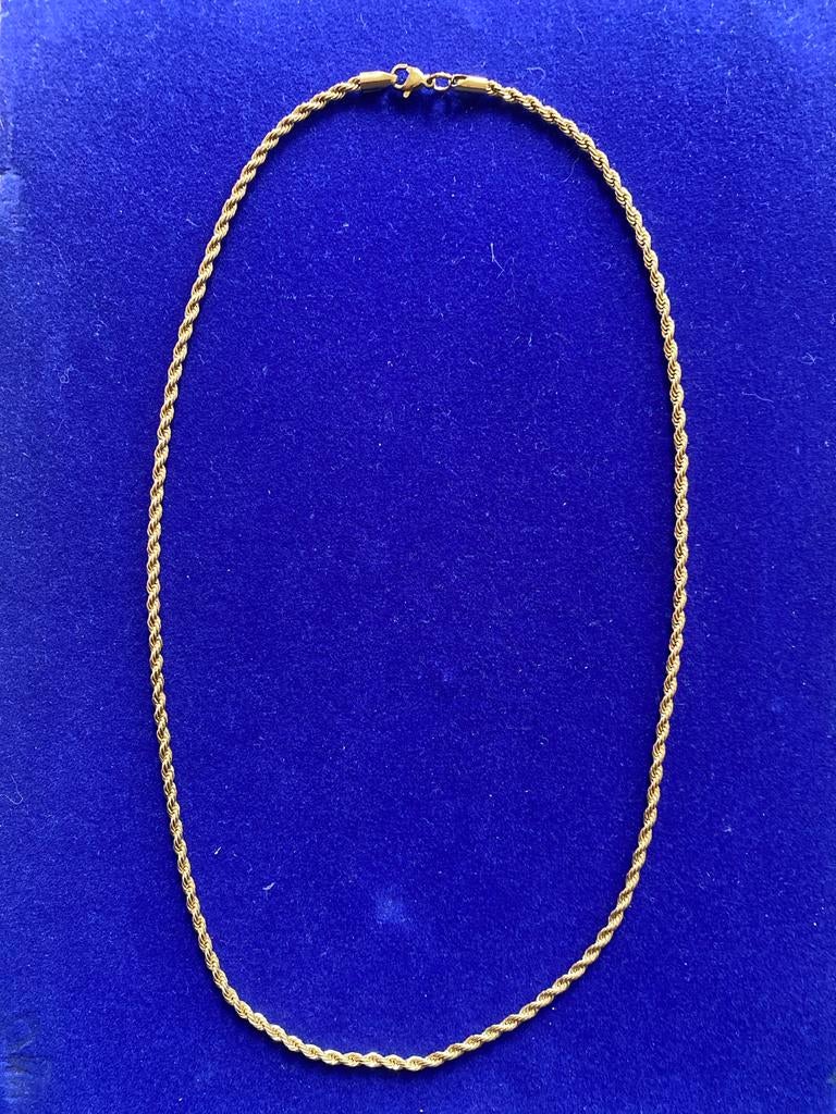 18k GP ketting 55 cm, Ophalen of Verzenden, Gebruikt, Goud, Overige materialen