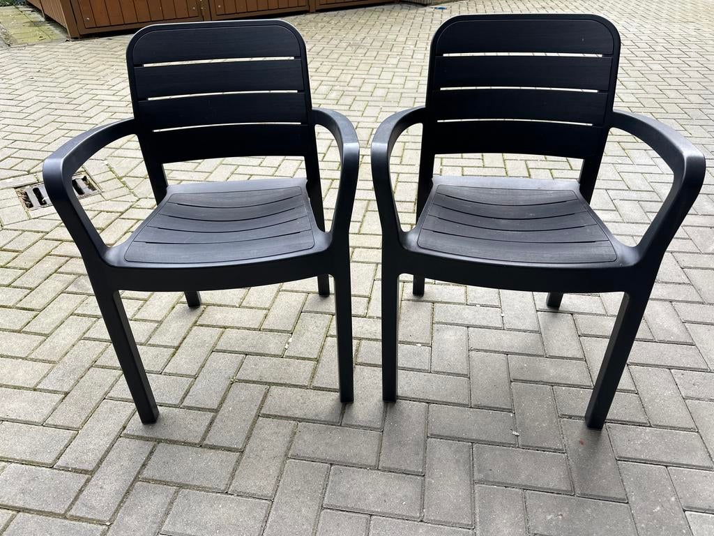 Antraciet en wit - stapelbaar Allibert - moet snel weg, Ophalen of Verzenden, Zo goed als nieuw, Kunststof, Stapelbaar