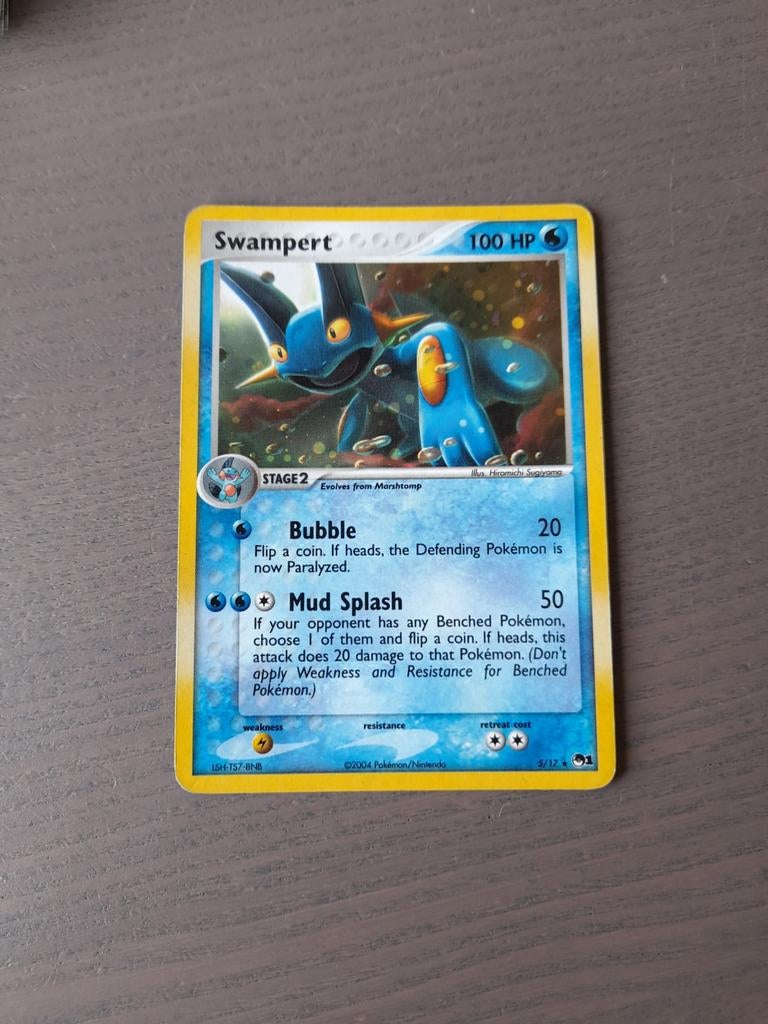 2004 pop series 1 5/17 swampert holo, Ophalen of Verzenden, Gebruikt, Losse kaart, Foil