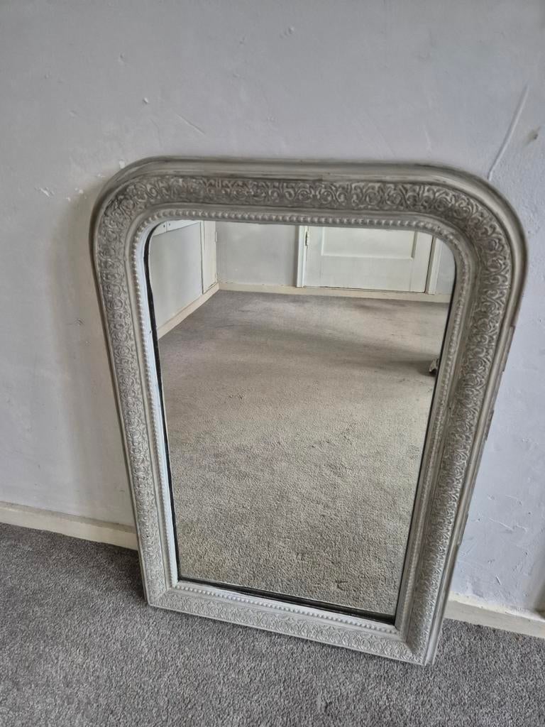 Oude toogspiegel met sierlijke lijst, Ophalen, Rechthoekig, 50 tot 100 cm, 100 tot 150 cm