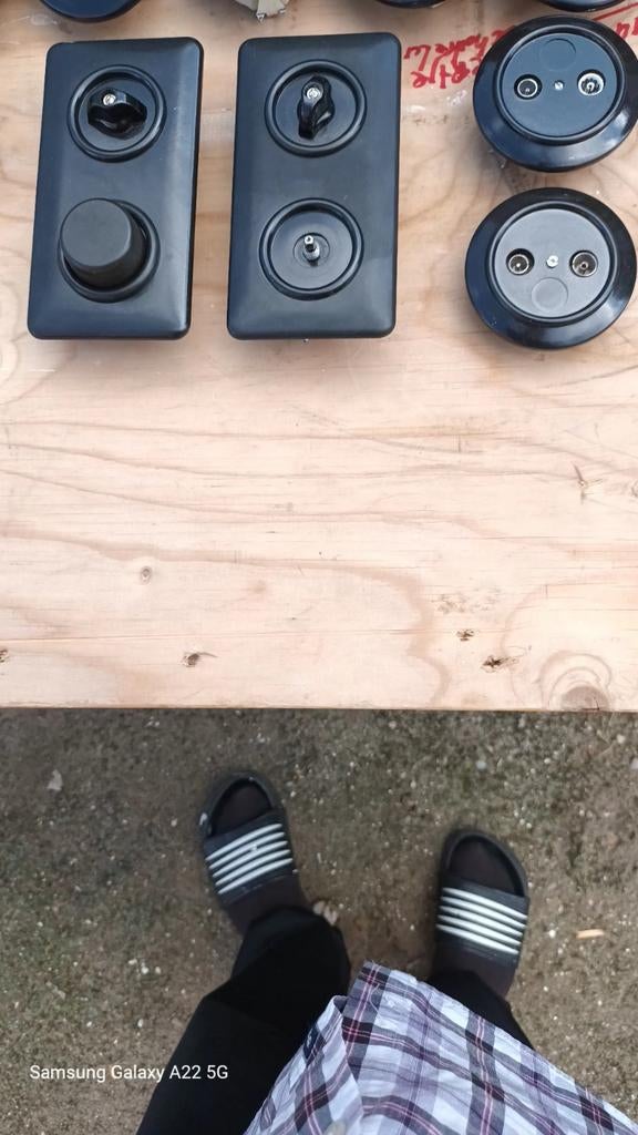 Retro opbouw elektra: schakelaars en stopcontacten, Ophalen of Verzenden, Gebruikt, Schakelaar