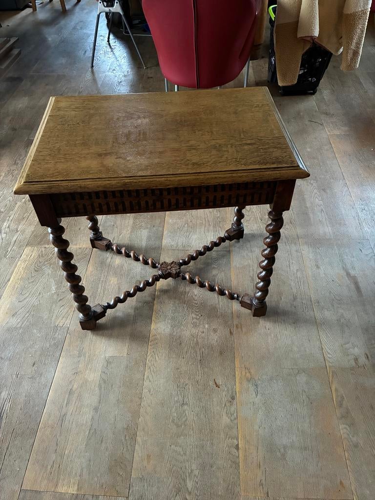 Antieke eiken bijzettafel Barley Twist, Jacobijnse stijl, Antiek en Kunst, Ophalen