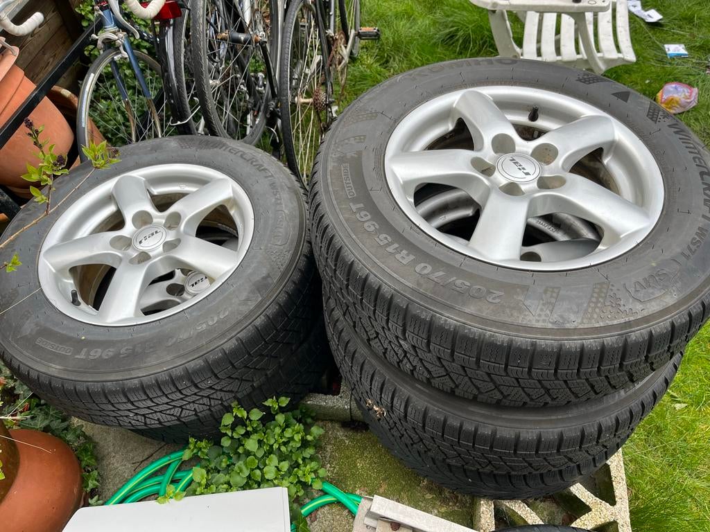 Lichtmetalen velgen Subaru Forester met zgan banden, Auto-onderdelen, Banden en Velgen, Ophalen, Gebruikt, 15 inch, Banden en Velgen