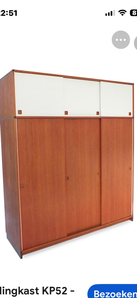 Pastoe kledingkast origineel met prijslijst/handleiding 1965, Huis en Inrichting, Kasten | Roldeurkasten en Archiefkasten, 200 cm of meer