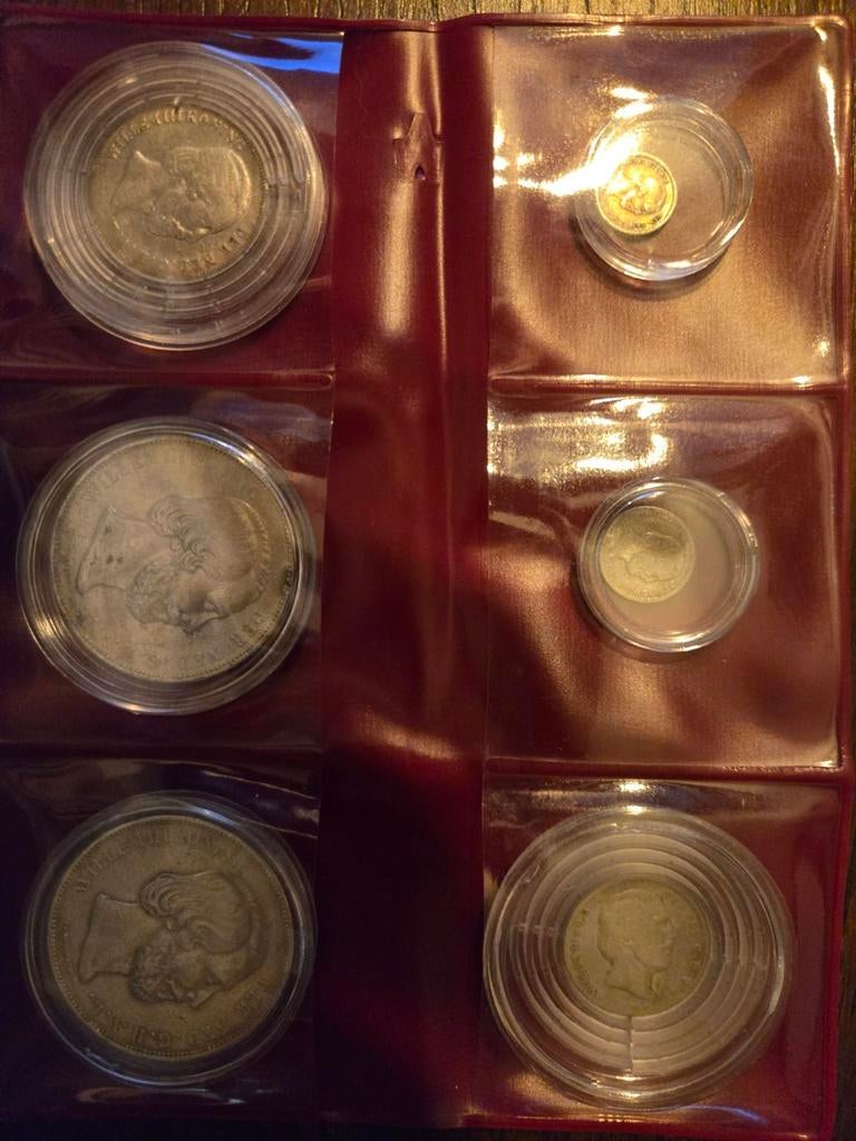 Zes Nederlandse munten zilver willem 3, Setje, Koningin Wilhelmina, Zilver, Overige waardes