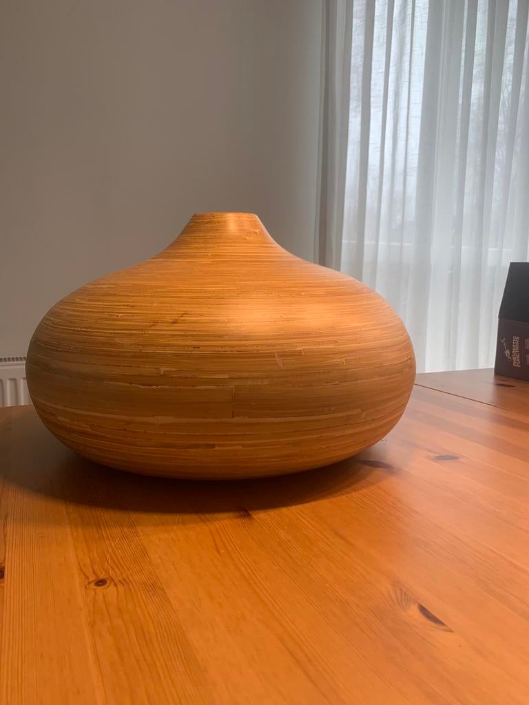 Bamboe vaas, Huis en Inrichting, Woonaccessoires | Vazen, Ophalen, Overige materialen, Overige kleuren, Zo goed als nieuw