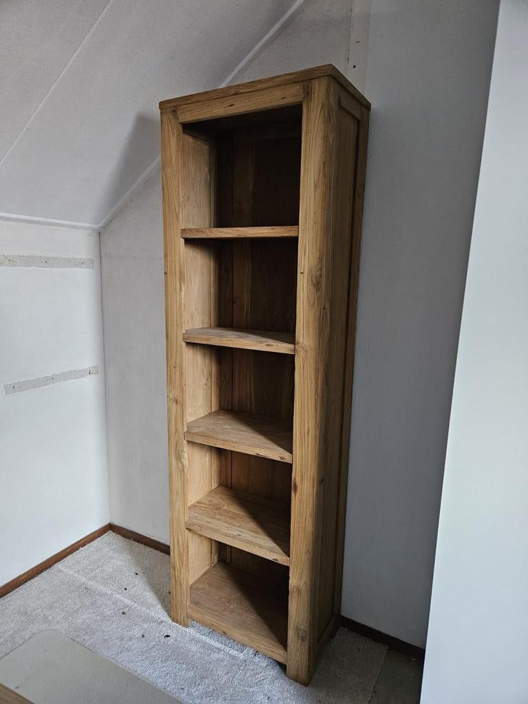 Mooie Teak Houten Boekenkast, Huis en Inrichting, Kasten | Boekenkasten, Ophalen, Met plank(en), Gebruikt, Teakhout
